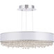 Signature Eclyptix LED 24 inch Polished Stainless Steel Pendant Ceiling Light in Wavy Layout, Silver, Wavy Layout