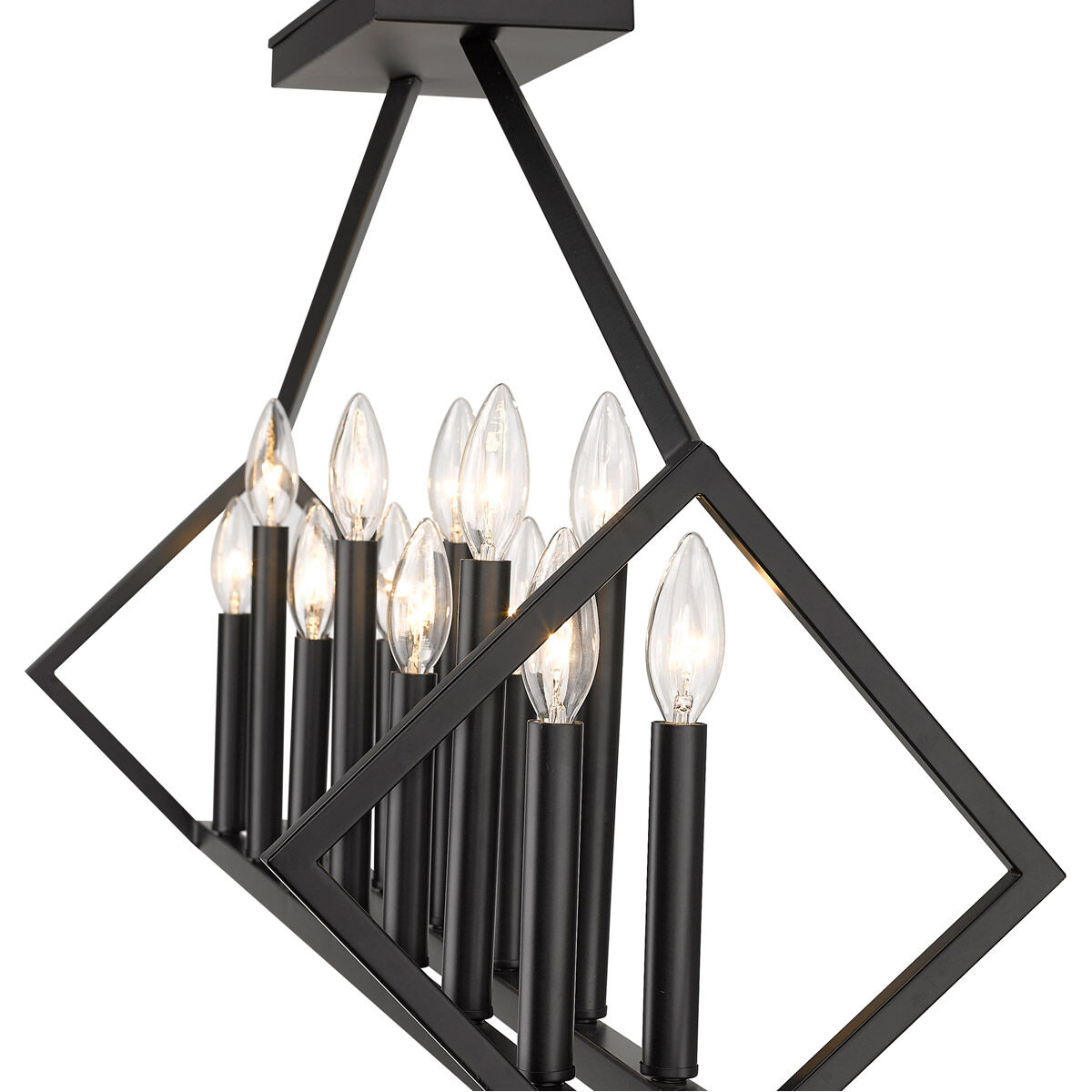 Luca 14 Light 40 inch Matte Black Island Pendant Ceiling Light