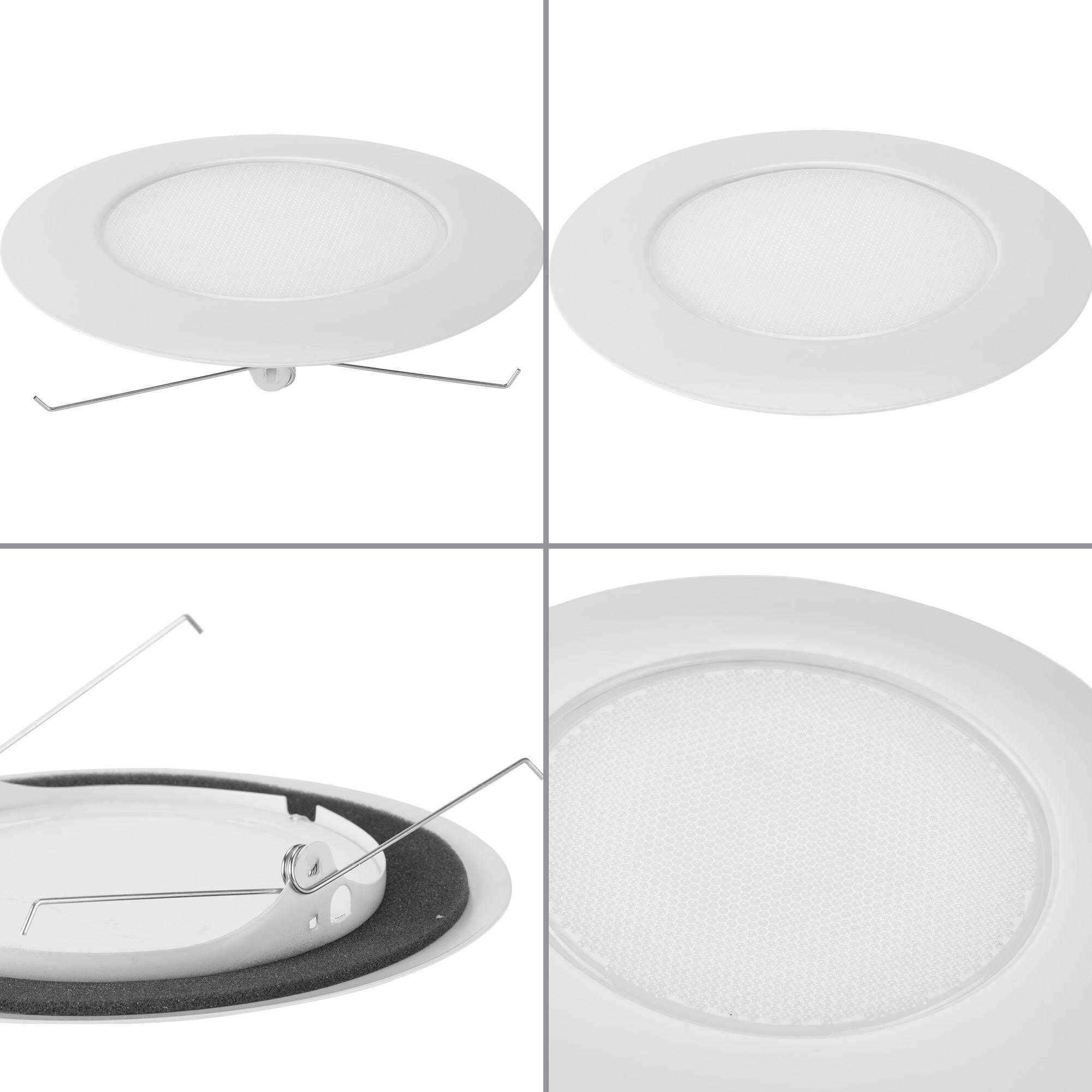 6in Recessed Trim A19 Satin White Lensed Shower Trim