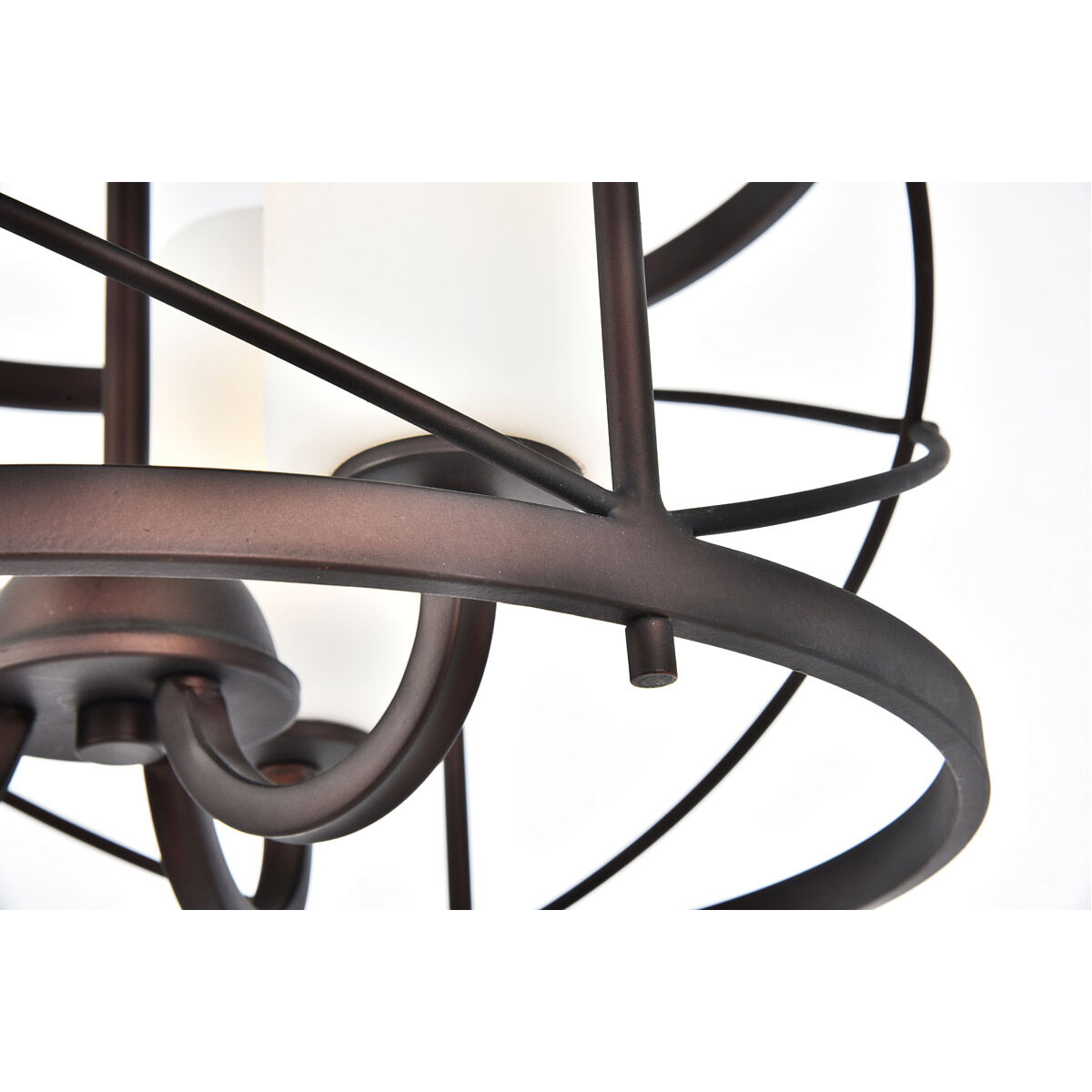 Wren 3 Light 16 inch Dark Copper Brown and White Pendant Ceiling Light