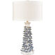 Habel 31 inch 9 watt White Glazed with Blue Table Lamp Portable Light