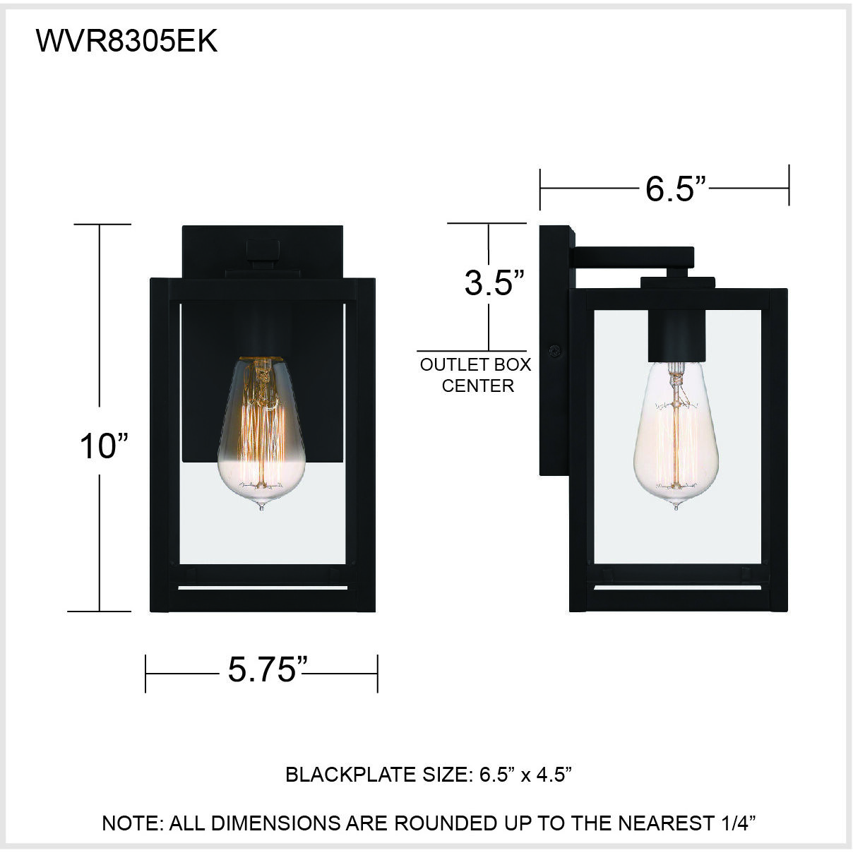 Westover 1 Light 10 inch Earth Black Outdoor Wall Lantern