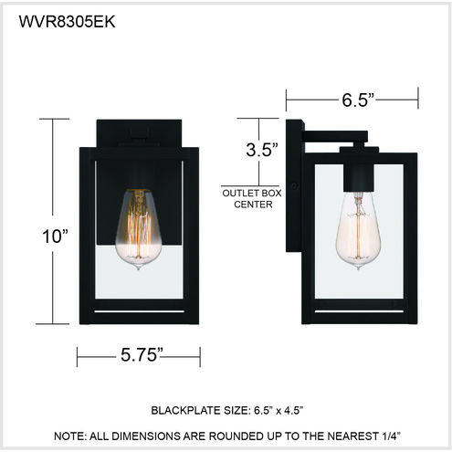 Westover 1 Light 10 inch Earth Black Outdoor Wall Lantern