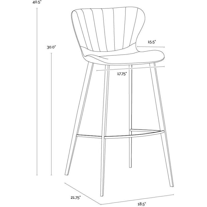 Arabella 40.5 inch Bravo Cognac / November Grey Barstool