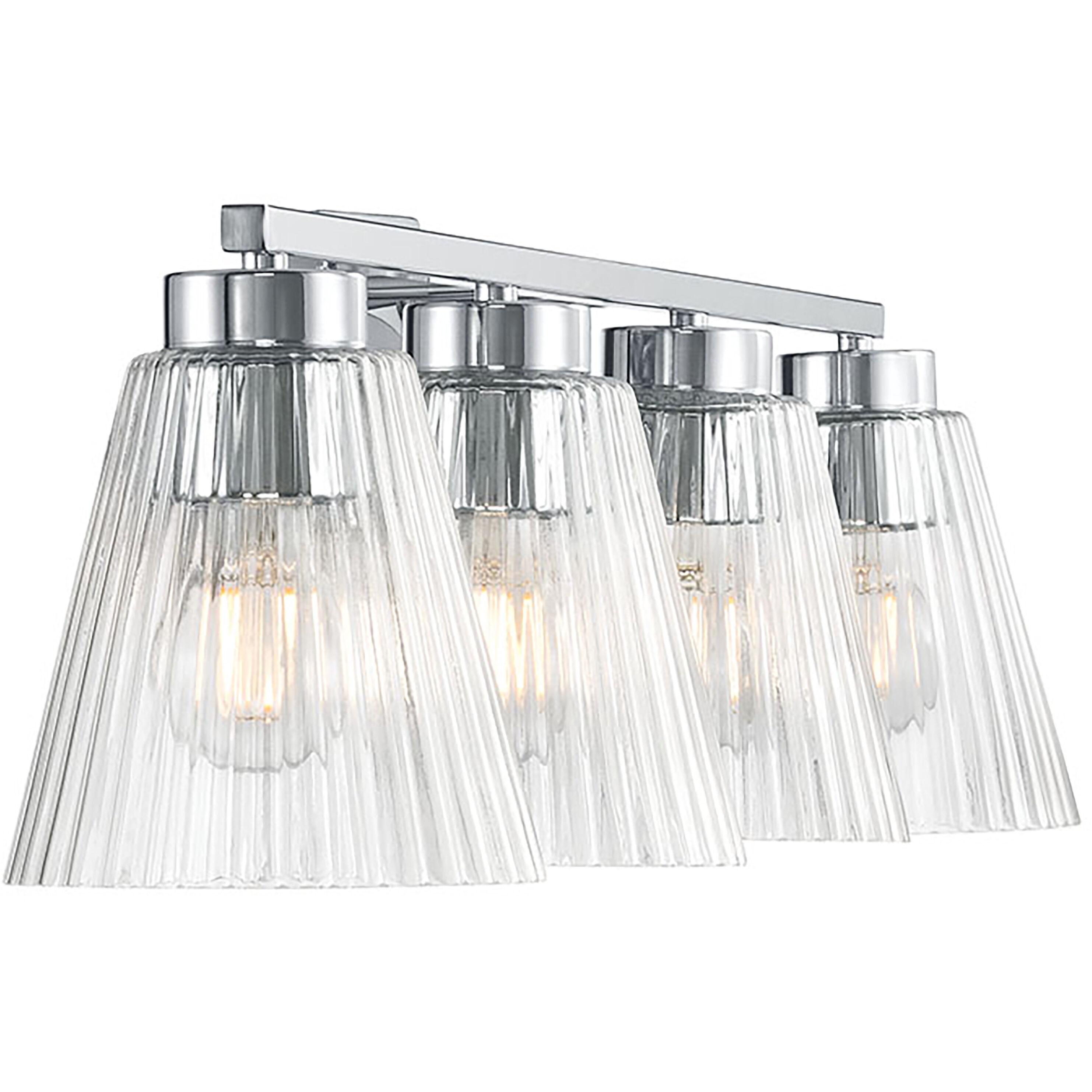 Riville 4 Light 31.75 inch Chrome Bathroom Vanity Light Wall Light