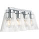 Riville 4 Light 31.75 inch Chrome Bathroom Vanity Light Wall Light