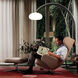 Vaulted 86 inch 100.00 watt Satin Nickel and Espresso with Black Arc Floor Lamp Portable Light