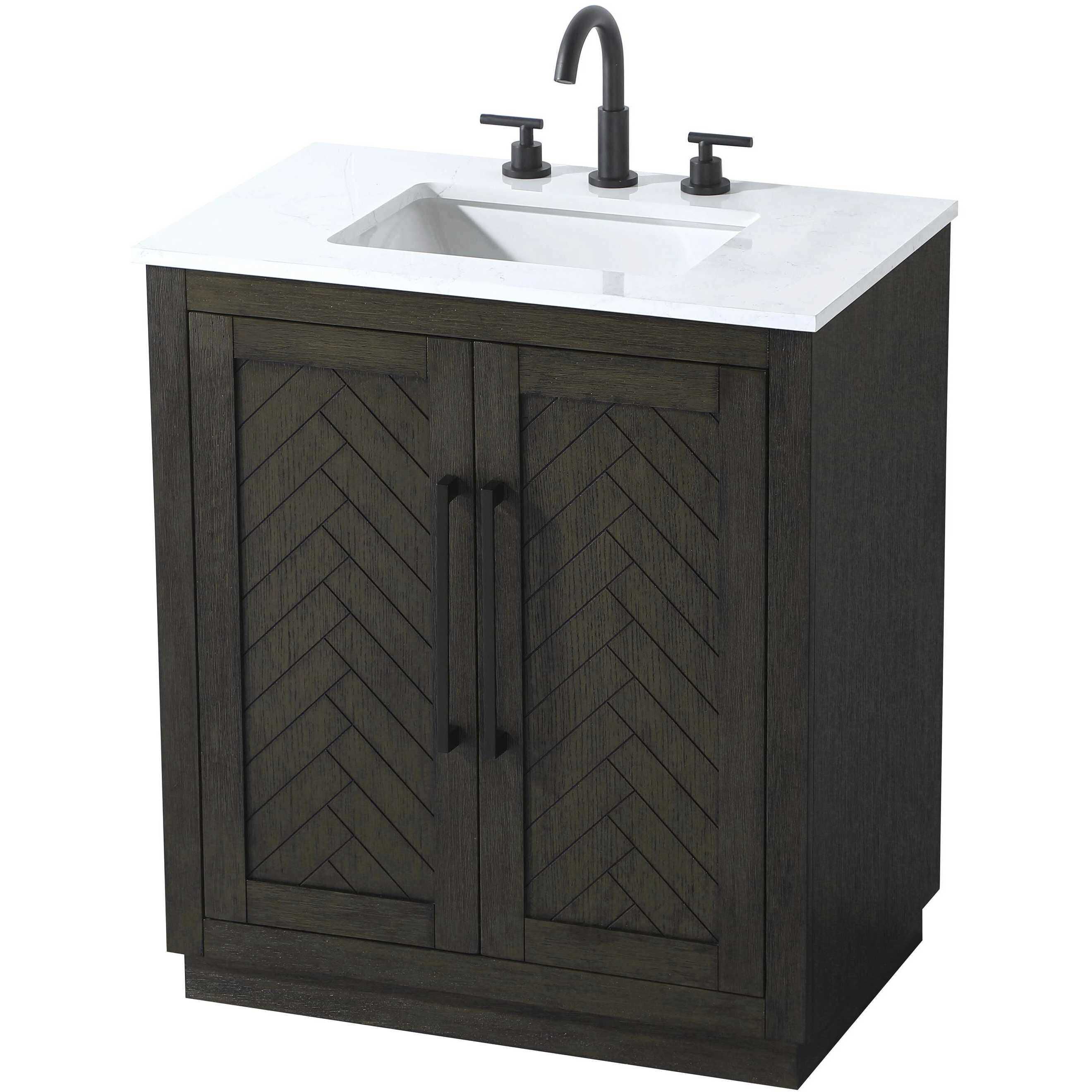Chase 30 X 34 inch Chocolate Oak Bathroom Vanity Cabinet
