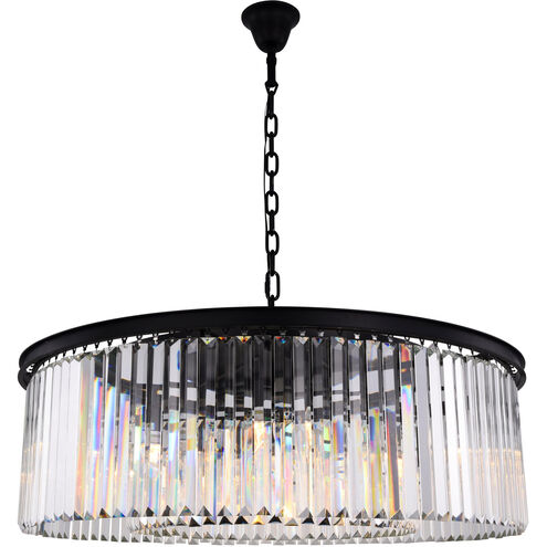 Sydney 10 Light 44 inch Matte Black Chandelier Ceiling Light in Clear, Urban Classic