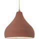 Radiance LED 11.5 inch Antique Brass and Canyon Clay Pendant Ceiling Light