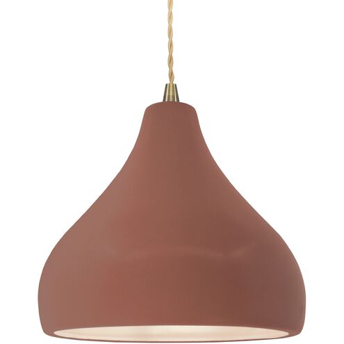 Radiance LED 11.5 inch Antique Brass and Canyon Clay Pendant Ceiling Light