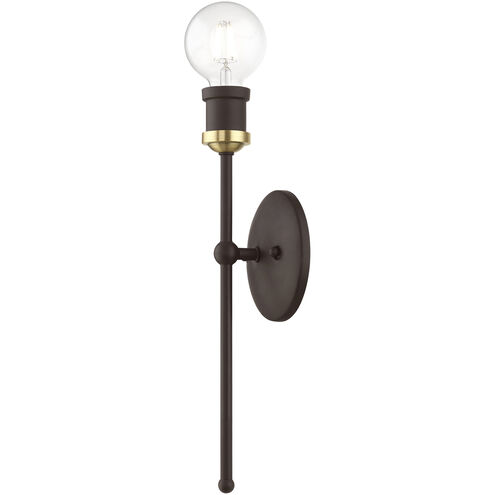 Lansdale 1 Light 5 inch Bronze with Antique Brass Accents ADA Single Sconce Wall Light, Single