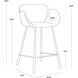 Waldo 35.5 inch November Grey / Cinnamon Brown Counter Stool
