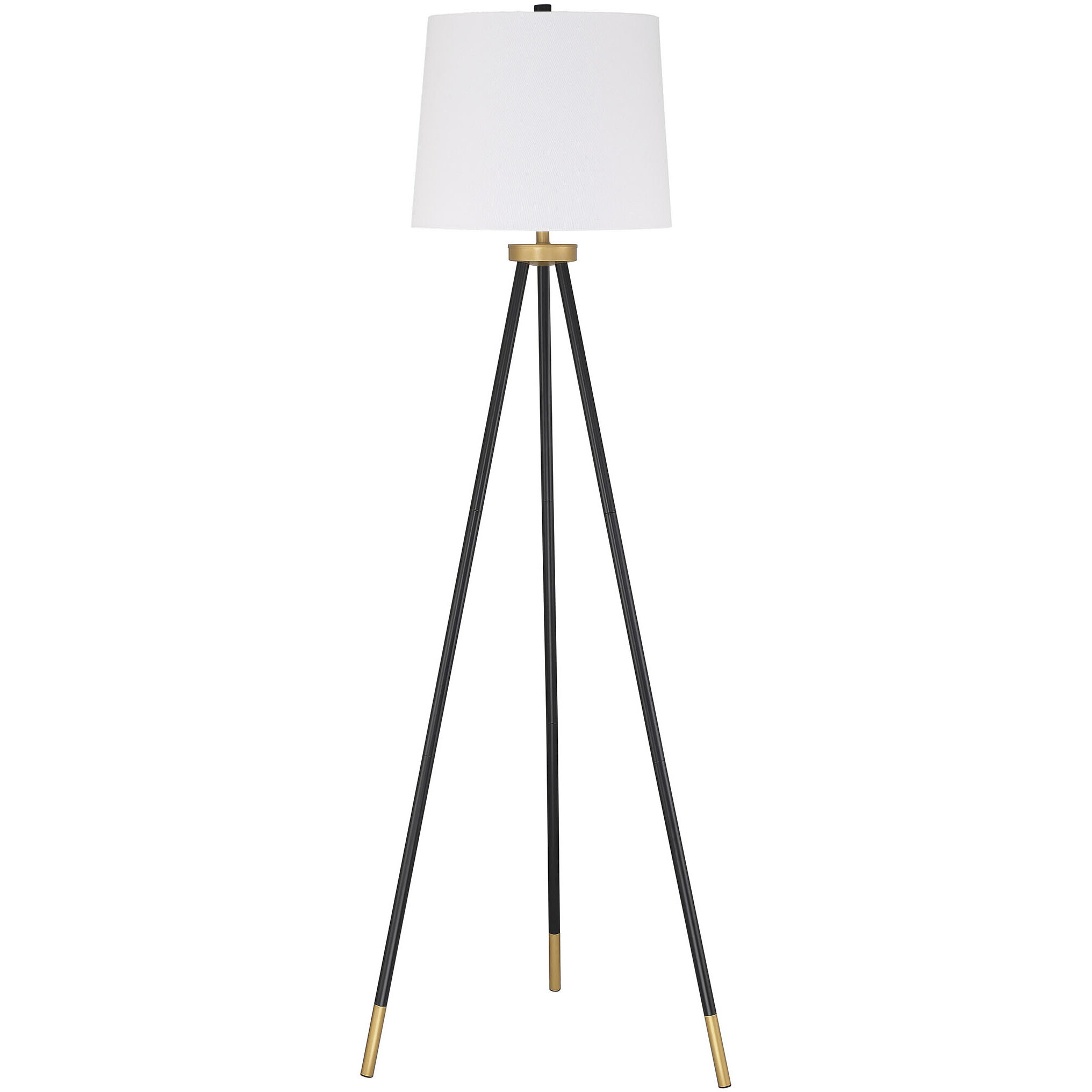 Bejamin 61 inch 60 watt Painted Black and Painted Gold Floor Lamp Portable Light