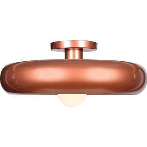 Bistro LED 16 inch Copper and Gold Semi-Flush Ceiling Light