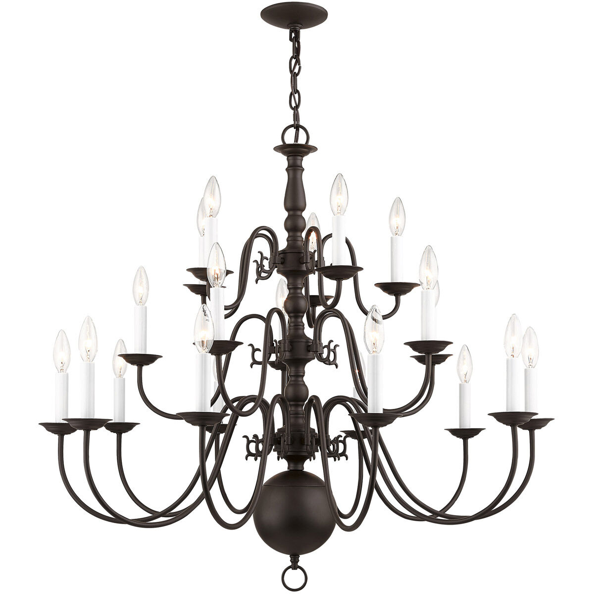 Williamsburgh 20 Light 36 inch Bronze Chandelier Ceiling Light