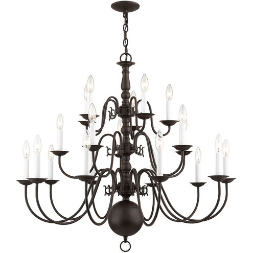 Williamsburgh 20 Light 36 inch Bronze Chandelier Ceiling Light