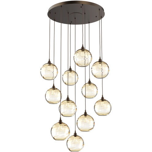 Terra 11 Light Flat Bronze Chandelier Ceiling Light, Round Multi-Port