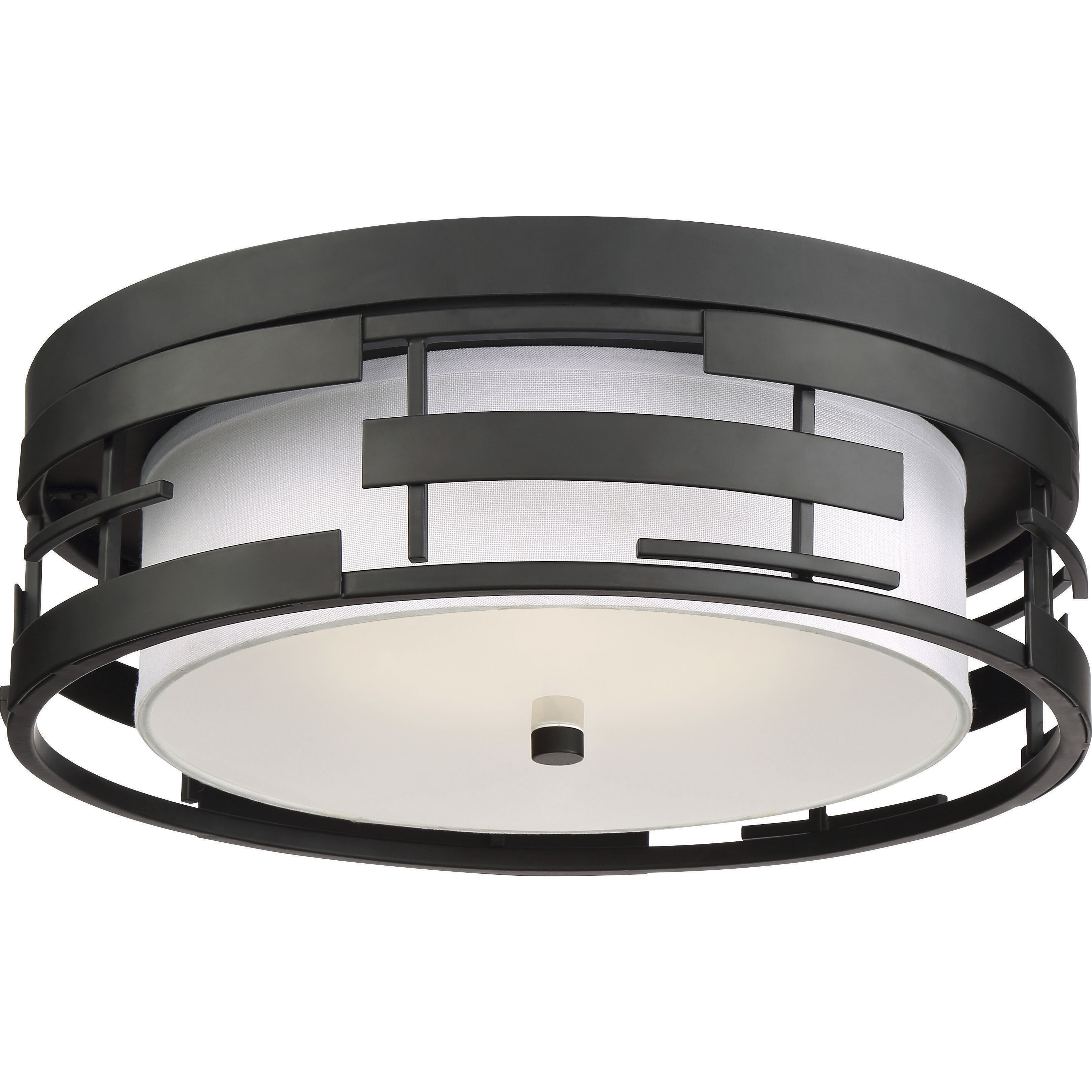 Lansing 3 Light 16 inch Textured Black Flush Mount Ceiling Light