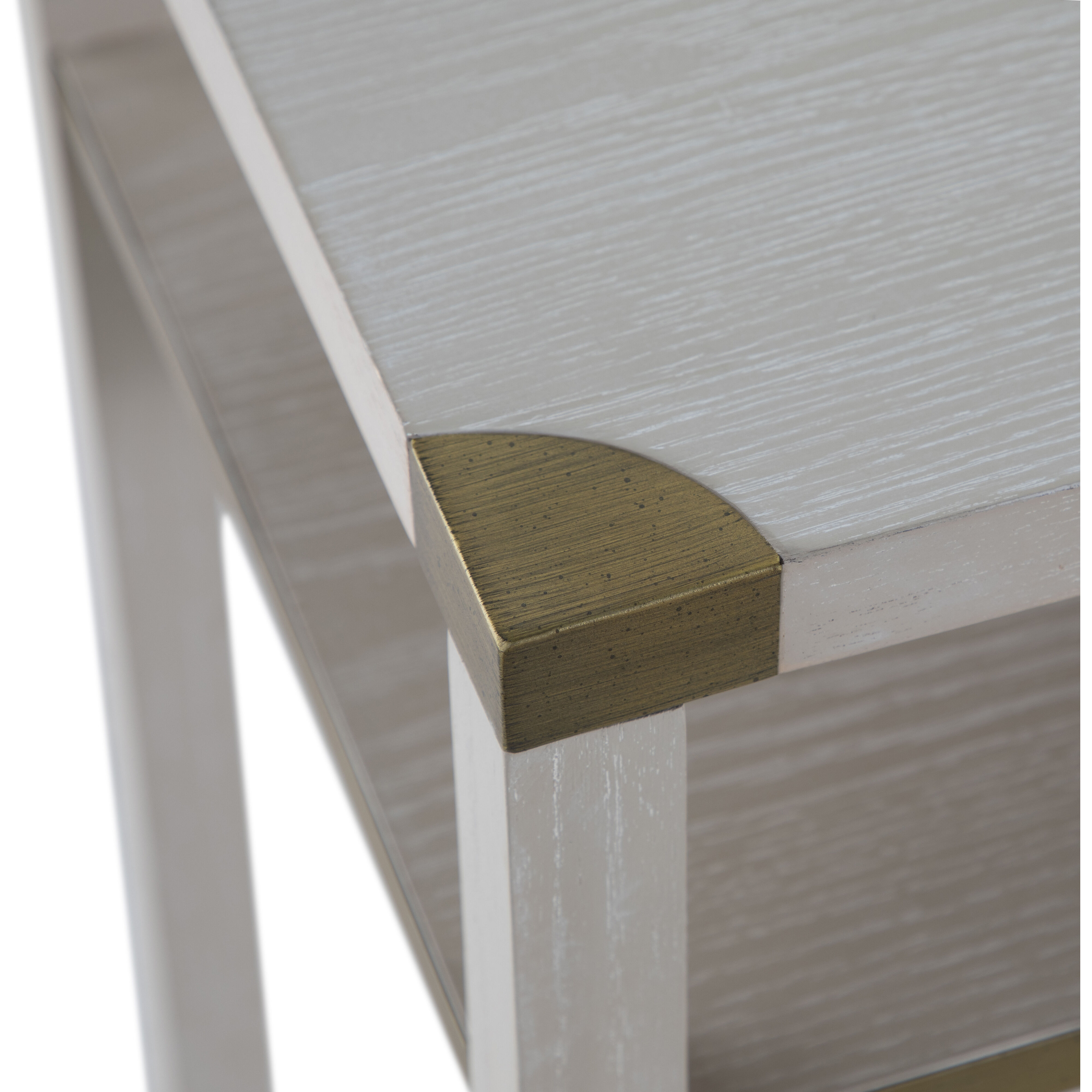 Sue 70 X 15 inch Cerused White and Brushed Gold Console Table