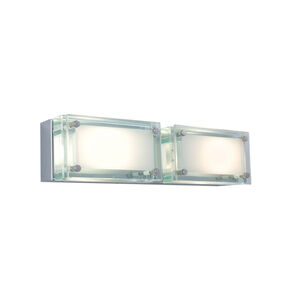 Bric 2 Light 10 inch Chrome Wall Sconce Wall Light in Glass