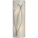 Hubbardton Forge Forged Leaf and Stem 2 Light 5.5 inch Sterling Sconce Wall Light in Ivory Art, Left 205770-1109 - Open Box