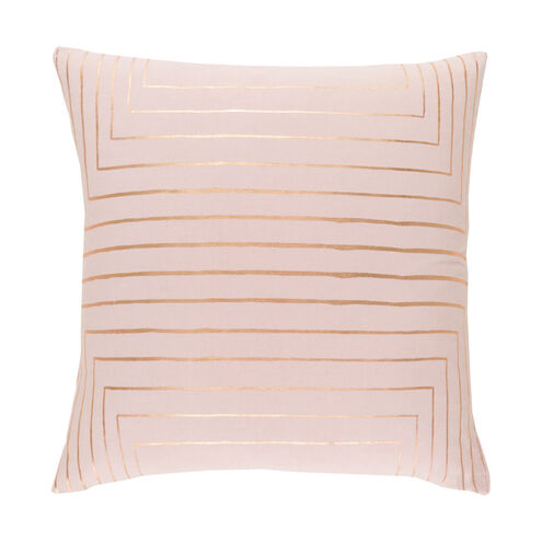 Crescent 20 X 20 inch Blush and Gold Pillow