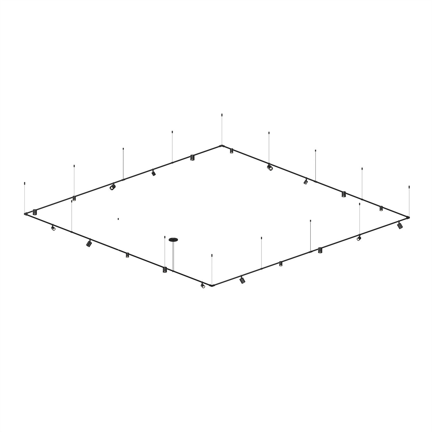 Suspenders LED 147 inch Satin Black Chandelier Ceiling Light