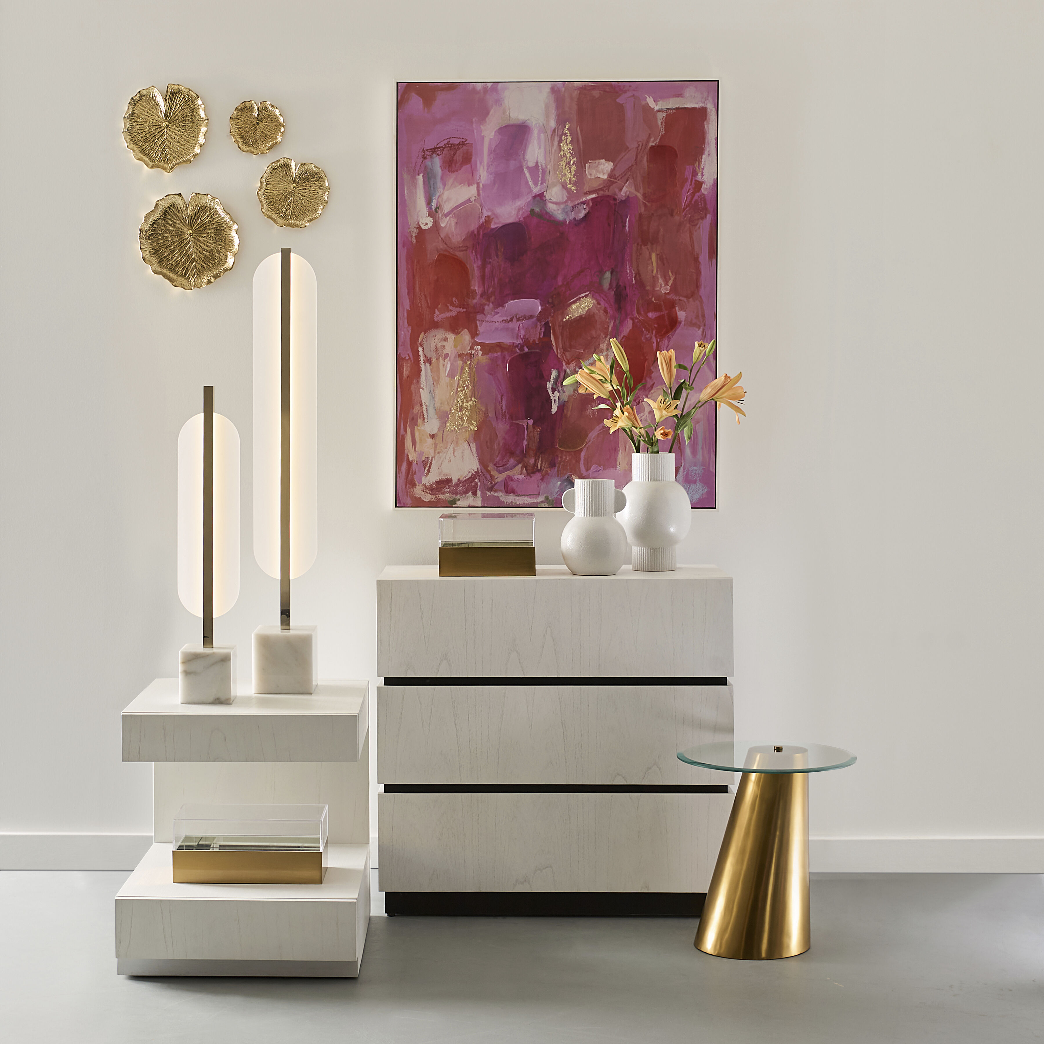 Split 14 X 7 inch Brass with Clear and Mirror Decorative Box