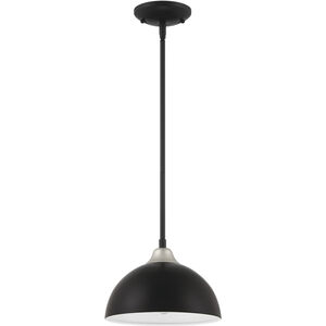 Kahn 1 Light 10 inch Midnight and Satin Aluminum Outdoor Pendant