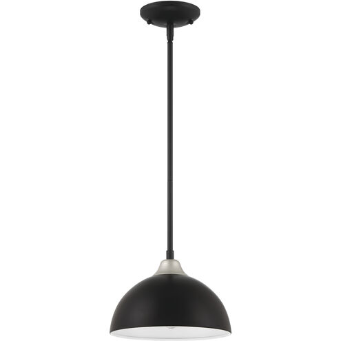 Kahn 1 Light 10 inch Midnight and Satin Aluminum Outdoor Pendant