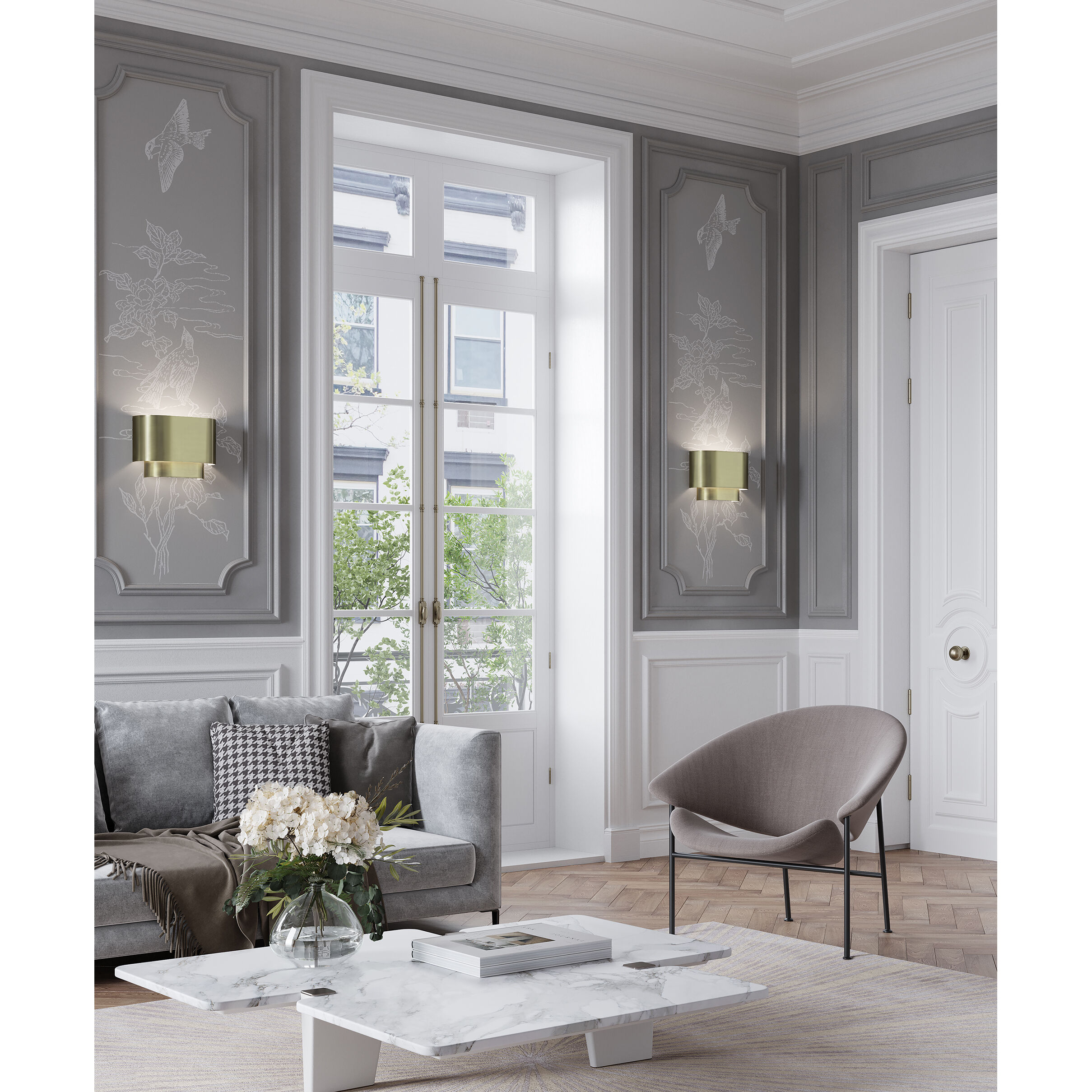 Springview 1 Light 11 inch Antique Brass ADA Wall Sconce Wall Light