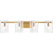 Genry 4 Light 35 inch Warm Brass Bathroom Vanity Light Wall Light