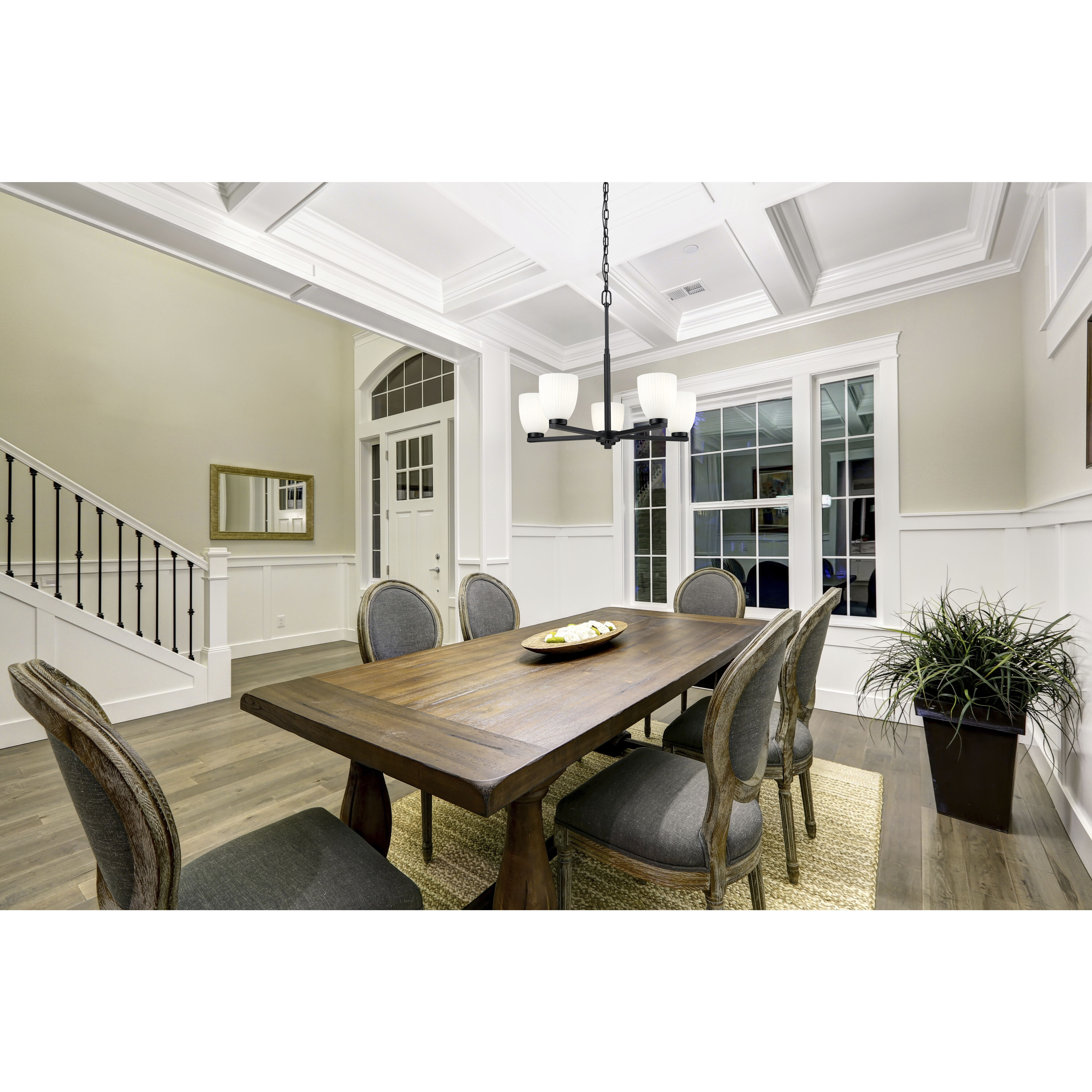 Naya 5 Light 25.25 inch Matte Black Chandelier Ceiling Light