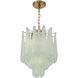 Ollie 4 Light 14.25 inch Aged Brass Pendant Ceiling Light in Sand Glass Green