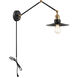 Brixson Wall Sconce Wall Light in Aged Gold Brass and Black