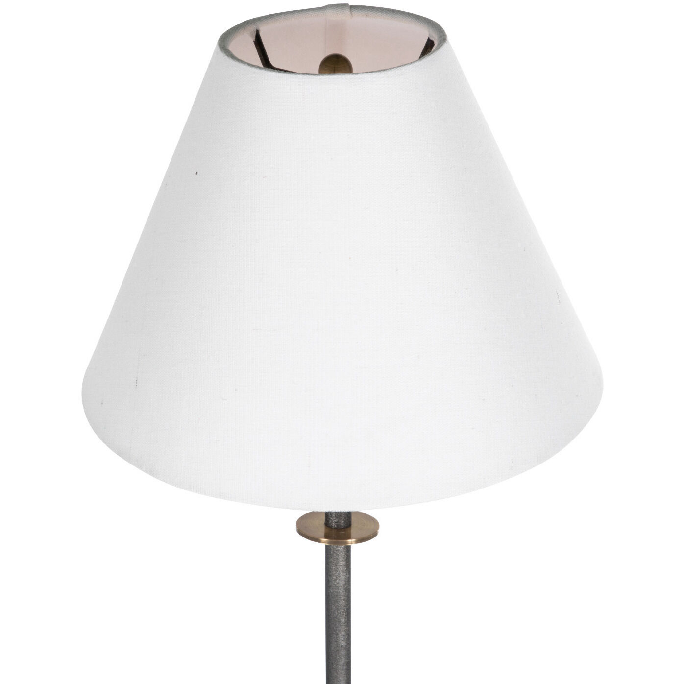 Vivek 36.5 inch Gun Metal / Matte Antique Brass / Feather White Linen Table Lamp Portable Light