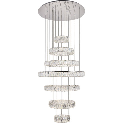 Monroe LED 34 inch Chrome Chandelier Ceiling Light