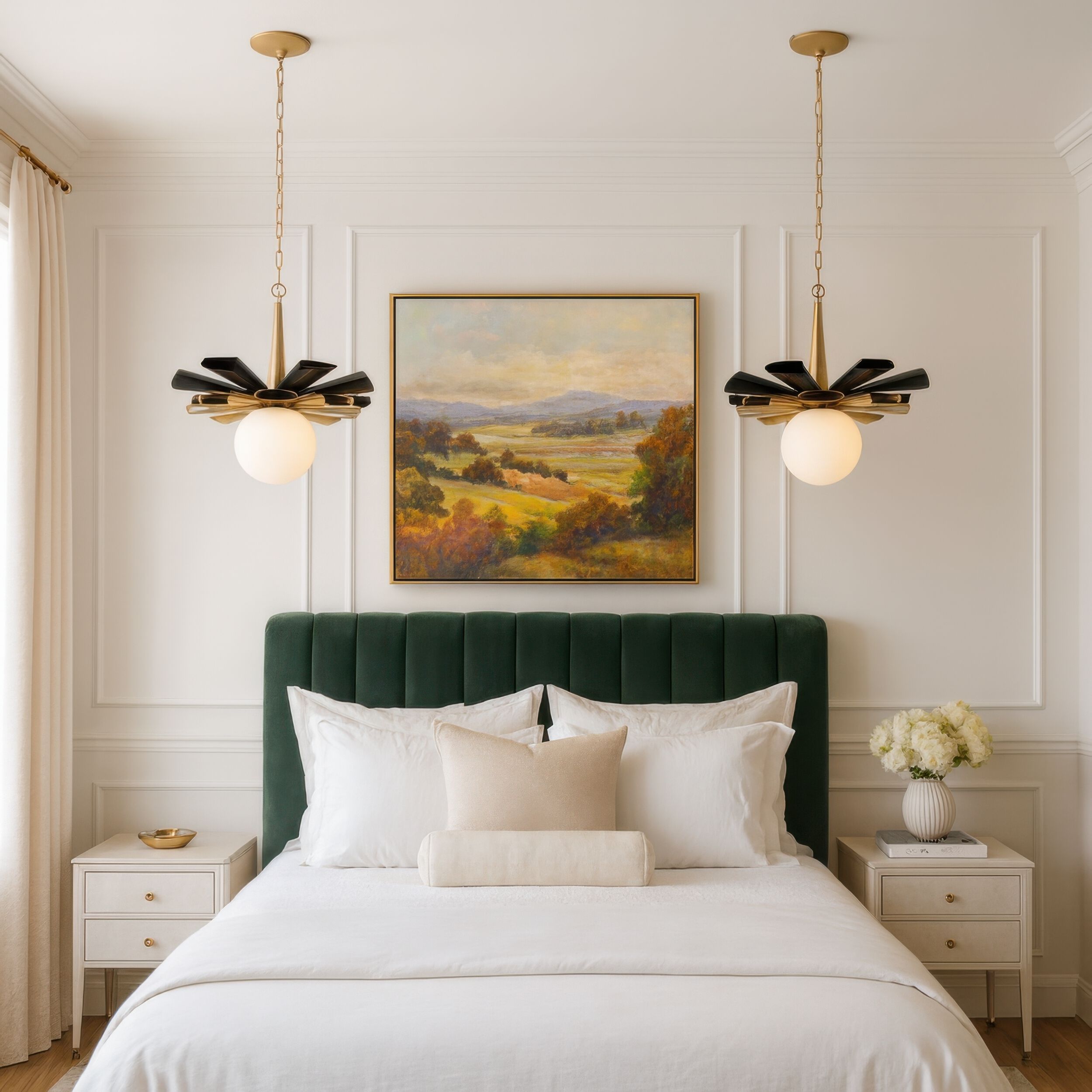 Daphne 1 Light 18.5 inch Matte Black and French Gold Pendant Ceiling Light