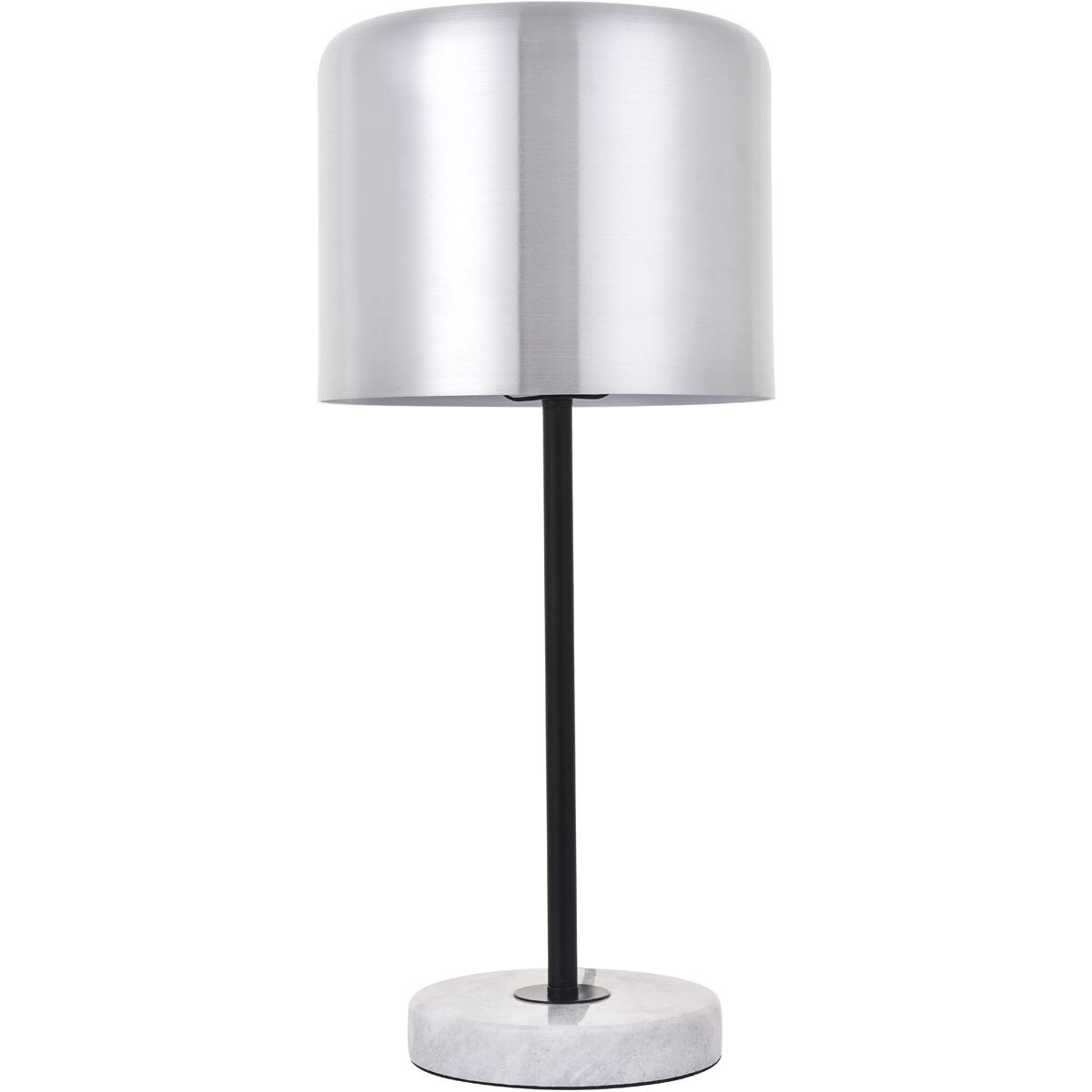 Exemplar 21 inch 40 watt Brushed Nickel and Black with White Marble Table lamp Portable Light in Burnished Nickel