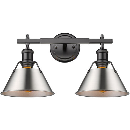 Orwell 2 Light 18 inch Matte Black Bath Vanity Wall Light in Pewter