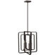 Quentin LED 17 inch Aged Zinc with Antique Nickel Indoor Chandelier Ceiling Light