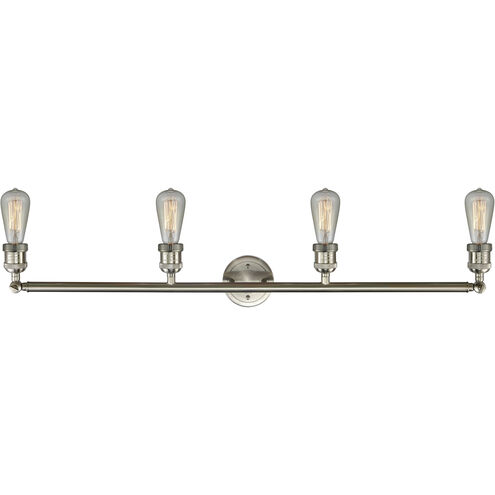Franklin Restoration Small Bell LED 43 inch Brushed Satin Nickel Bath Vanity Light Wall Light in Silver Plated Mercury Glass, Franklin Restoration