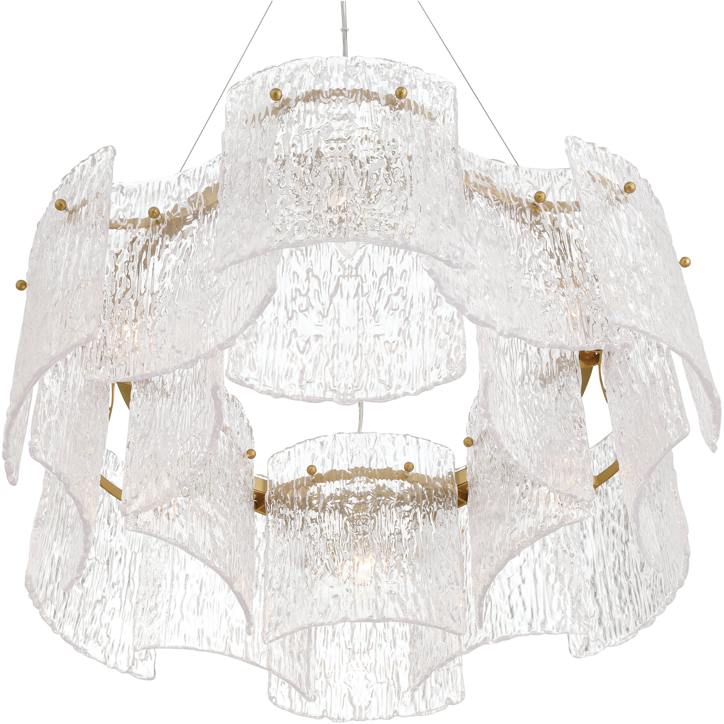 Brookstreet 6 Light 29.5 inch Legacy Brass Pendant Ceiling Light in Clear Handmade Glass