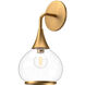 Alora Mood Hazel 1 Light 6.63 inch Aged Gold Bath Vanity Light Wall Light in Clear