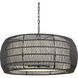 Everly 27.13 inch 60.00 watt Matte Black Chandelier Ceiling Light in Modern Black Rattan