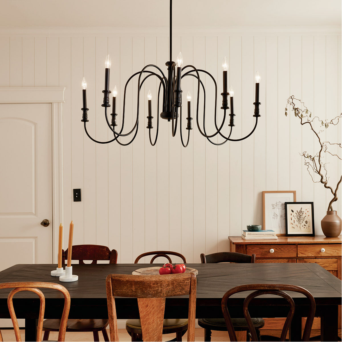 Homestead Karthe 9 Light 42 inch Black Chandelier Ceiling Light, Karthe