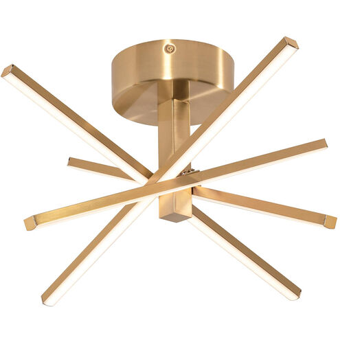 Jaxx LED 15 inch Satin Brass Semi Flush Mount Ceiling Light