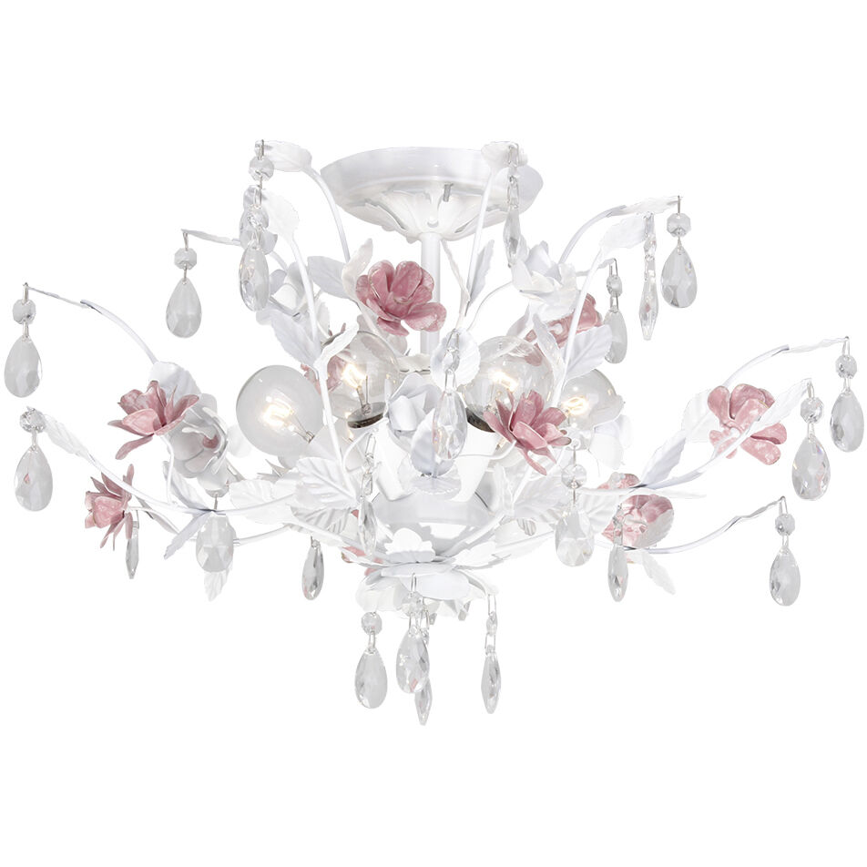 Lola 6 Light 20 inch Wet White Semi Flush Ceiling Light