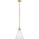 Chapman & Myers Parkington LED 11 inch Antique-Burnished Brass Conical Pendant Ceiling Light
